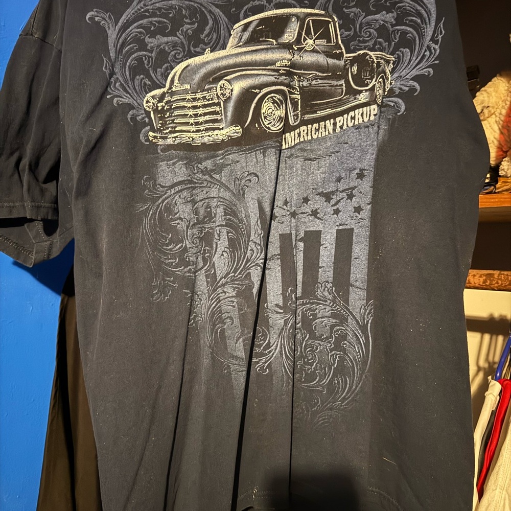 American Pickup Black Graphic T-Shirt